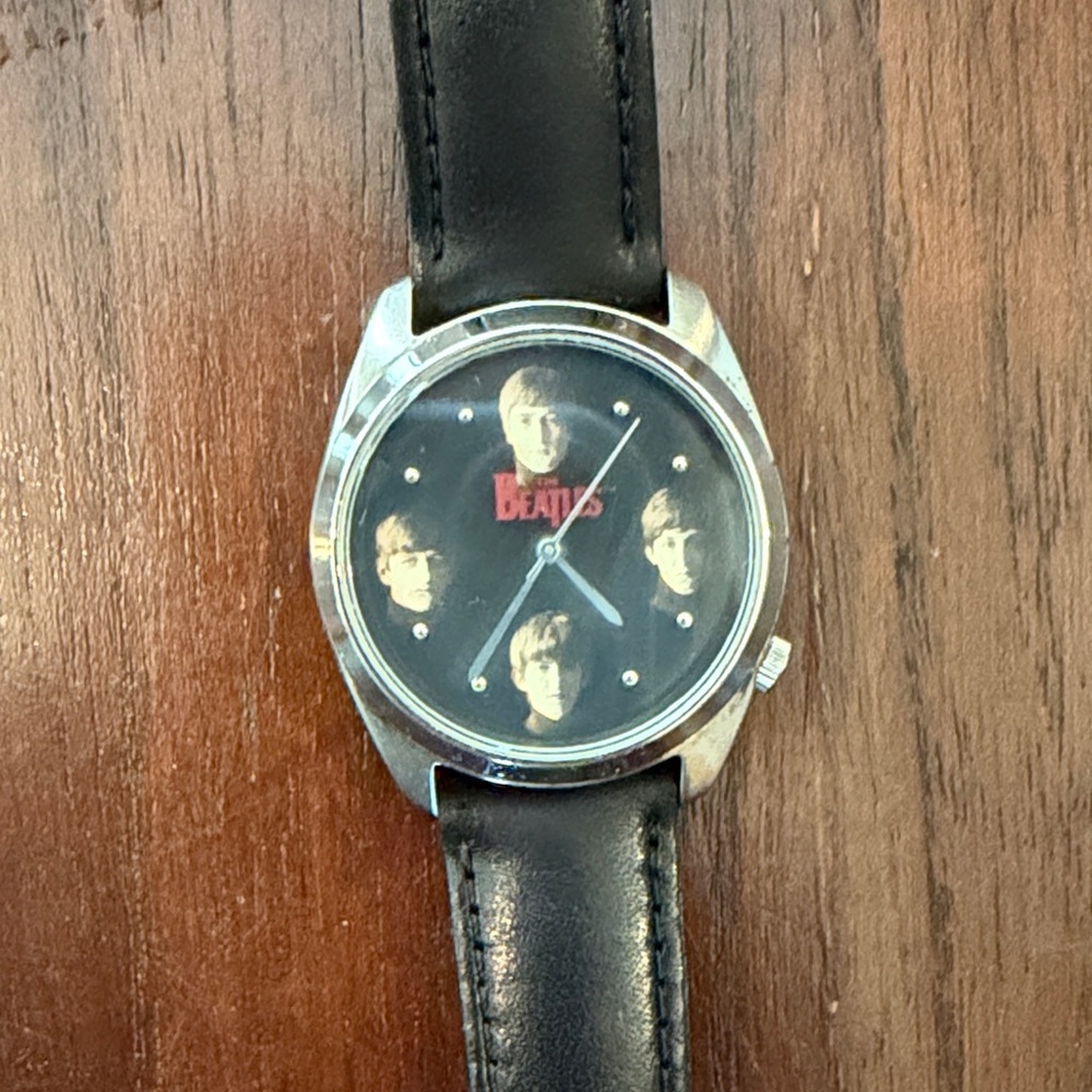 Vintage 1996 The Beatles Silver and Black M/F Wristwatch